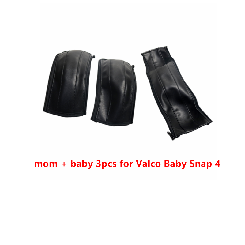 Skinnhåndtak beskyttelsestrekk passer for valco baby snap 4 barnevogn barnevogn stang erme koffert armlen trekk barnevogn tilbehør: Mombaby 3 stk svart