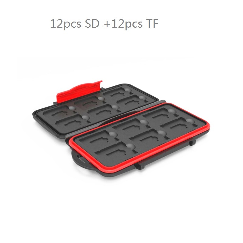 Memory Card Case Box Storage Holder 12 SD 12TF Micro SD Card 24 Cards Hard Bag Waterproof plastic shaped 12TF+12SD