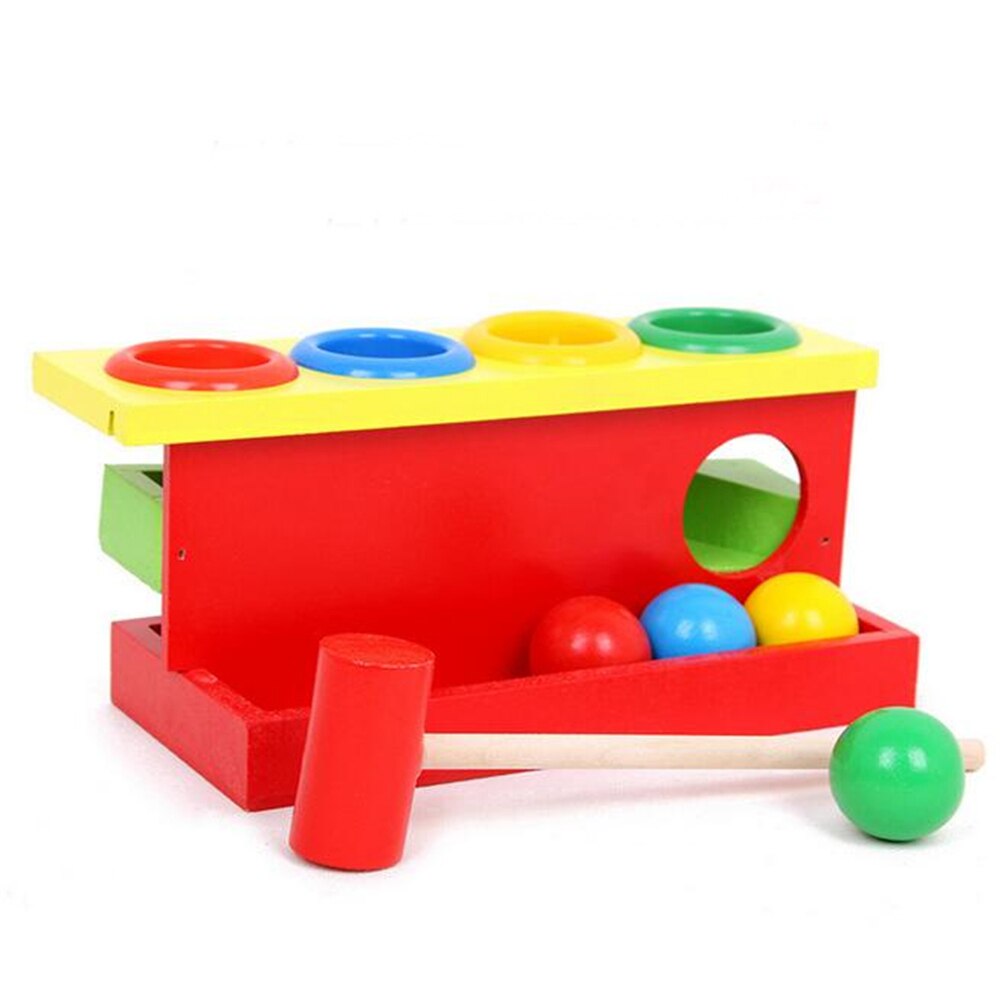 En bois correspondant à la couleur empilant la main martelant la boîte à billes jouet Parent-enfant jouets interactifs apprentissage précoce jouets éducatifs pour bébé