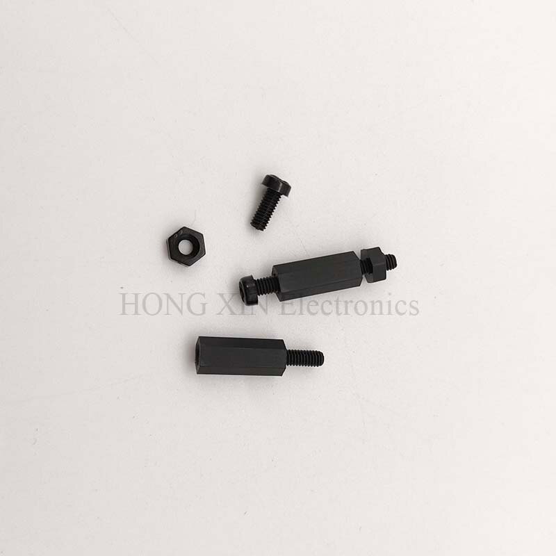 240Pcs M2.5 Black Male-Female Hex Nylon Spacers PCB Threaded Screws nuts Bolt Assortment kit set Standoff Box