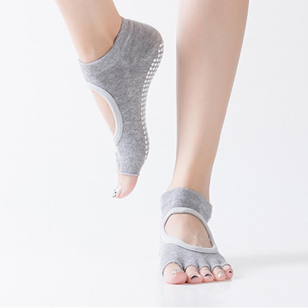 1 Pair Women Yoga Socks Anti Slip for Lady Gym Fitness Sports Pilates Sock Slippers Dance Protector: F