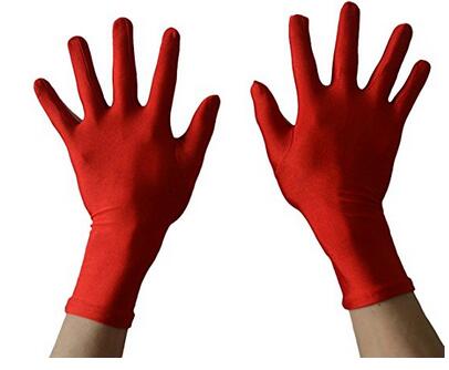 Barn voksen unisex spadex zentai røde korte handsker kostume halloween fest superhelte tilbehør