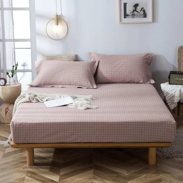 Série géométrique coton drap de lit drap housse quatre coins bande élastique drap de lit doux confortable maison Textile feuille: 2 / 180x200cm