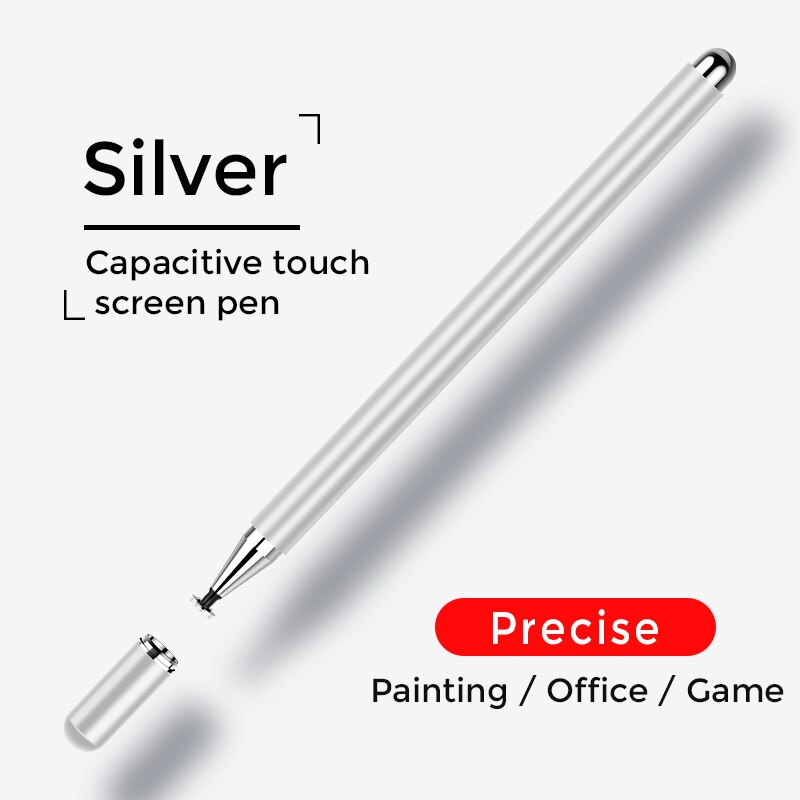 Stylet universel pour Apple crayon dessin tablette stylos écran capacitif Caneta stylet tactile pour iPad Pro 11 12.9 9 Air 1 2: Silver