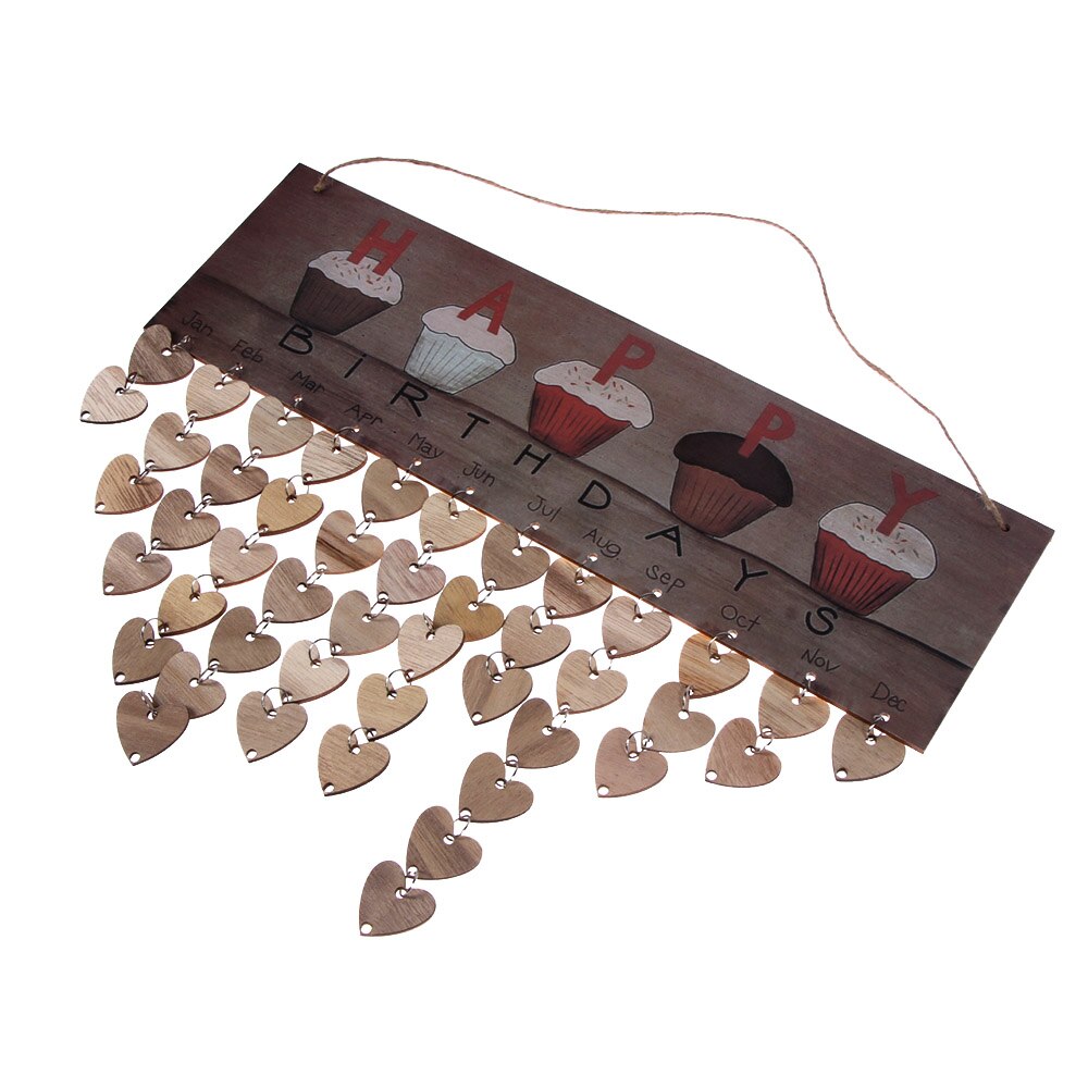 Diy Wooden Birthday Reminder Board Plaque Sign Hanging Family Friends Calendar