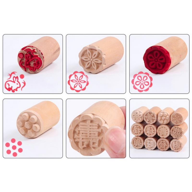 1pc Handleiding Ronde Hout Dessert Seal Stempel DIY Tool Pastry Cake Cookie Mallen Traditionele Chinese Maan Cakevorm Bakvormen mold