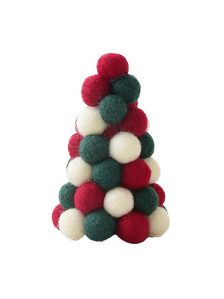 Ull filt jul krans dörr dekoration hängande prydnad mini julgran krans bordsskiva prydnad advent krans