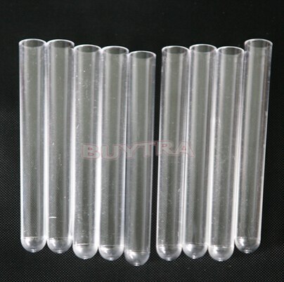 10 stks/pak 12x100mm Transparant Clear Test Buizen Clear Plastic Test Tubes Lab Supplies