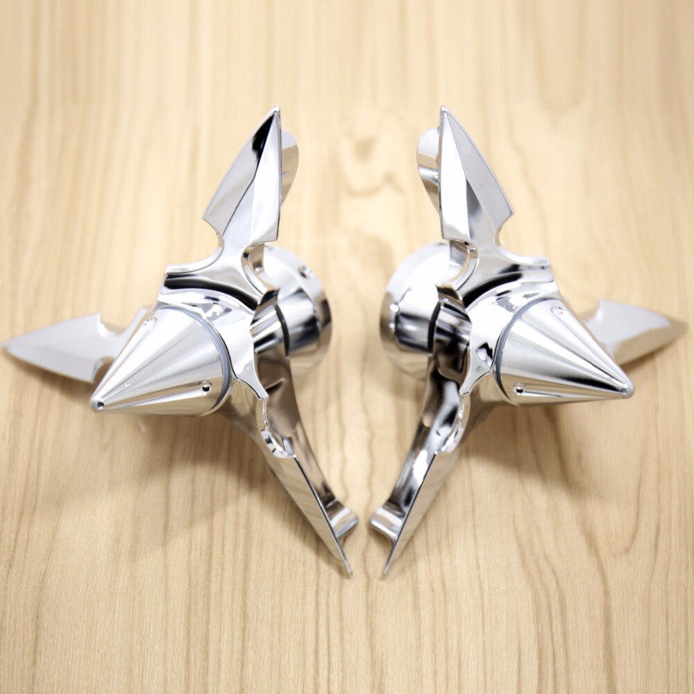 Chrome Spun Blade Spinning Axle Caps Chrome Fit Harley Motorcycle Sportster Road Glides Electra Glides