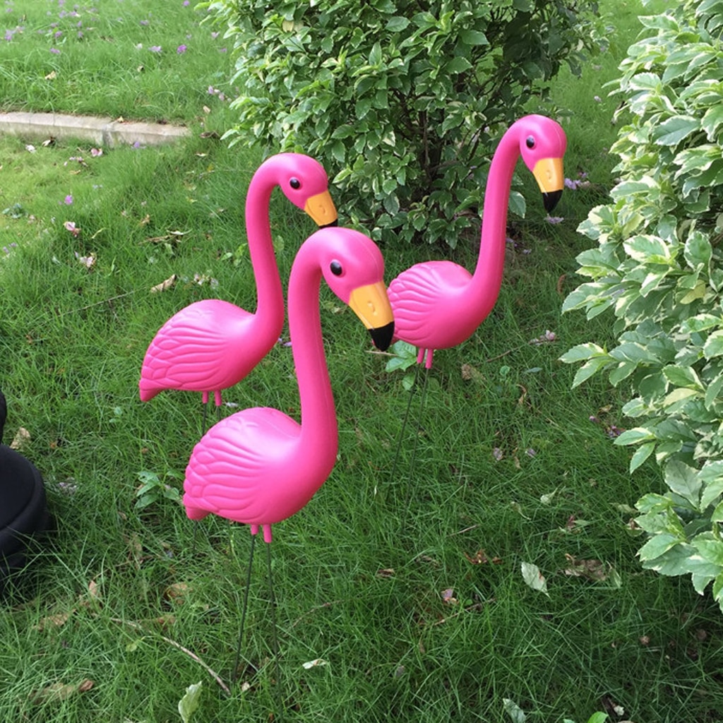 Set  of 2 verklighetstrogna rosa flamingo trädgård trädgård gräsmatta konst dekorationer dekor set