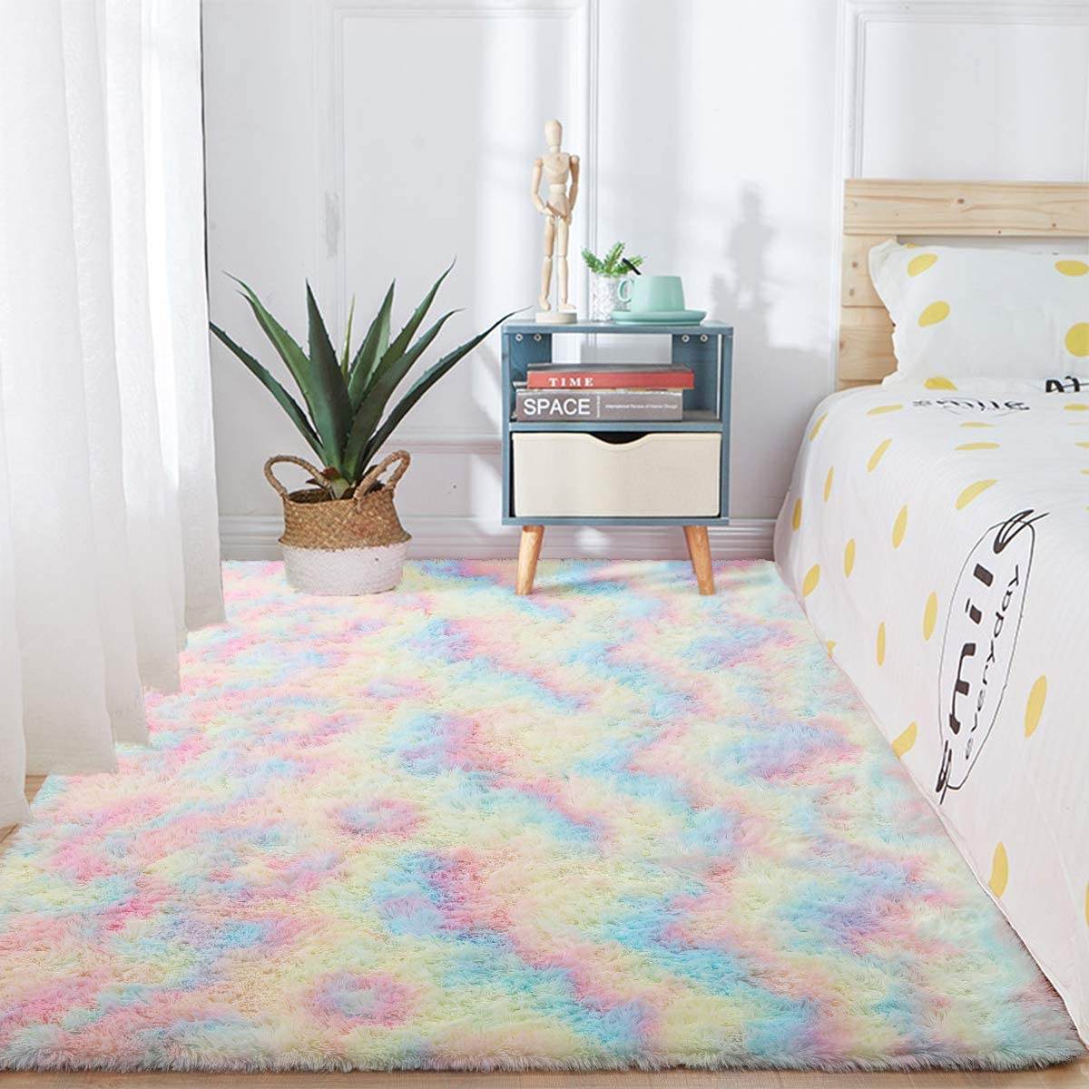 Regenboog Kleuren Tapijten Tie Verven Pluche Zachte Tapijten Voor Slaapkamer Woonkamer Anti-Slip Vloermatten Kinderkamer tapijt Tapijten