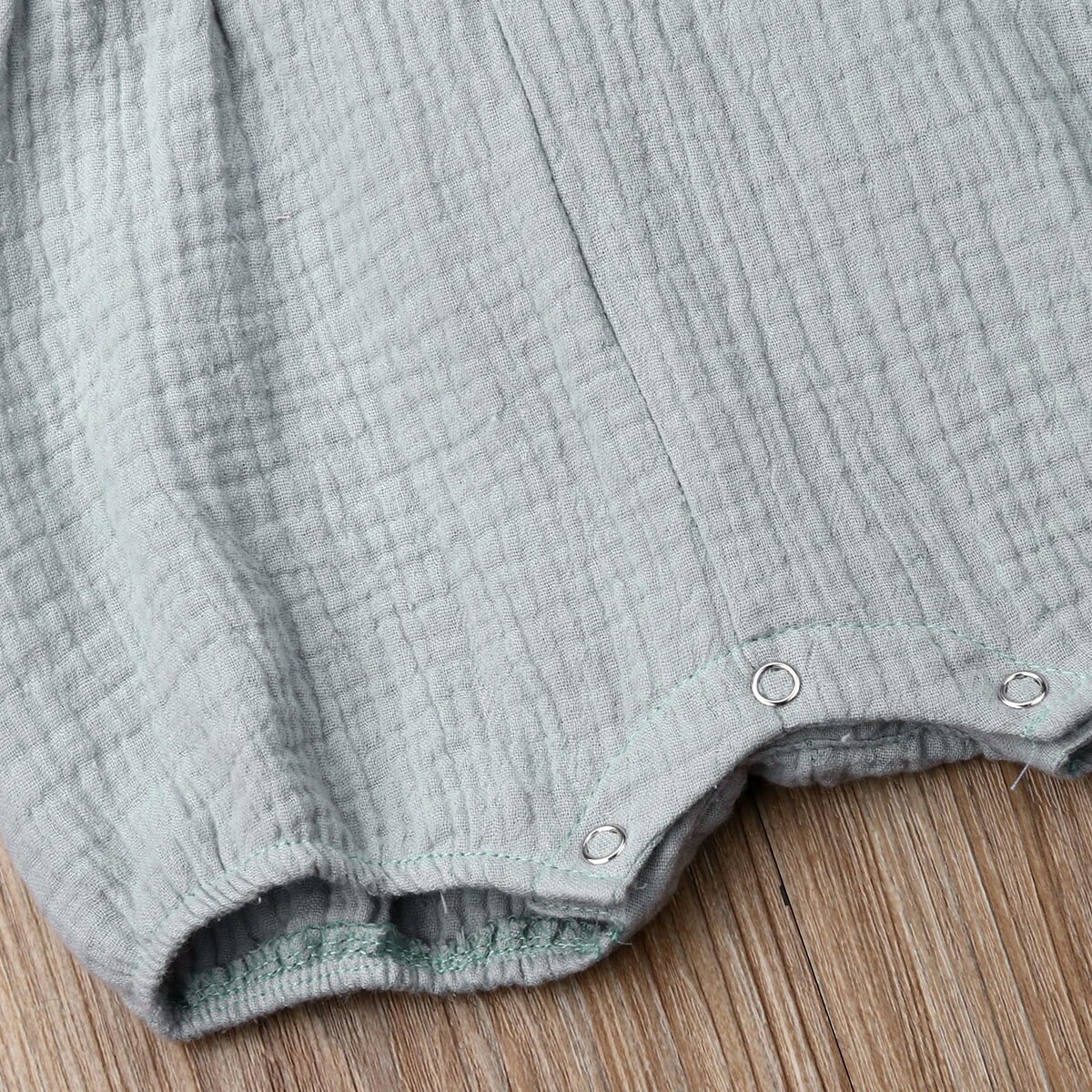 0-24M Zoete Katoen Linnen Baby Romepr Zomer Jongens Meisjes Bloemen Borduren Ruches Mouwloze Jumpsuit Playsuit Een stuk