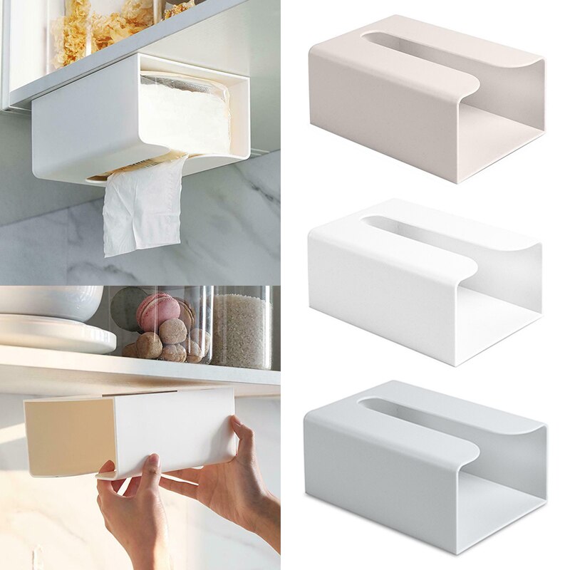 Toilet Kitchen Tissue Box Paper Holder Portable Wall Mounted Storage Organizer Case J99Store