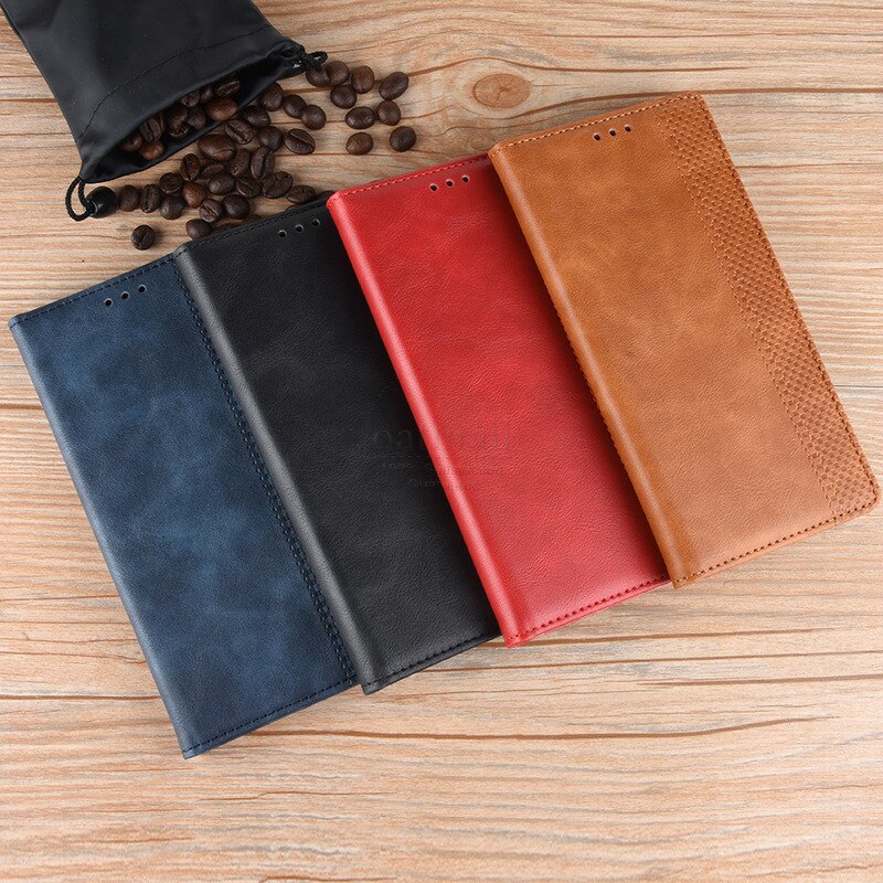 For Xiaomi Redmi Note 10 10 Pro Case Book Wallet Vintage Slim Magnetic Leather Flip Cover Card Stand Soft Cover Luxury Phone Bag