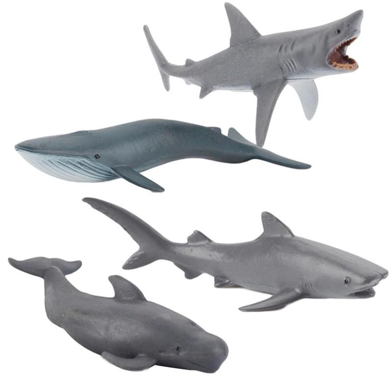 Mini marine life model blue whale great white shark whale early education cognitive hand-made ornaments: Default Title