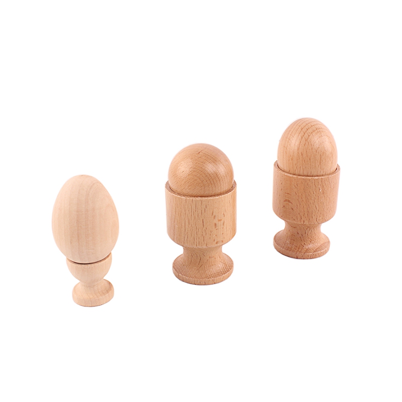 Montessorimaterial för spädbarn, 3d- objekts passande övningsleksaker, äggkopp, bollkopp, träleksak, 8-12 månaders babyhänder och fötter