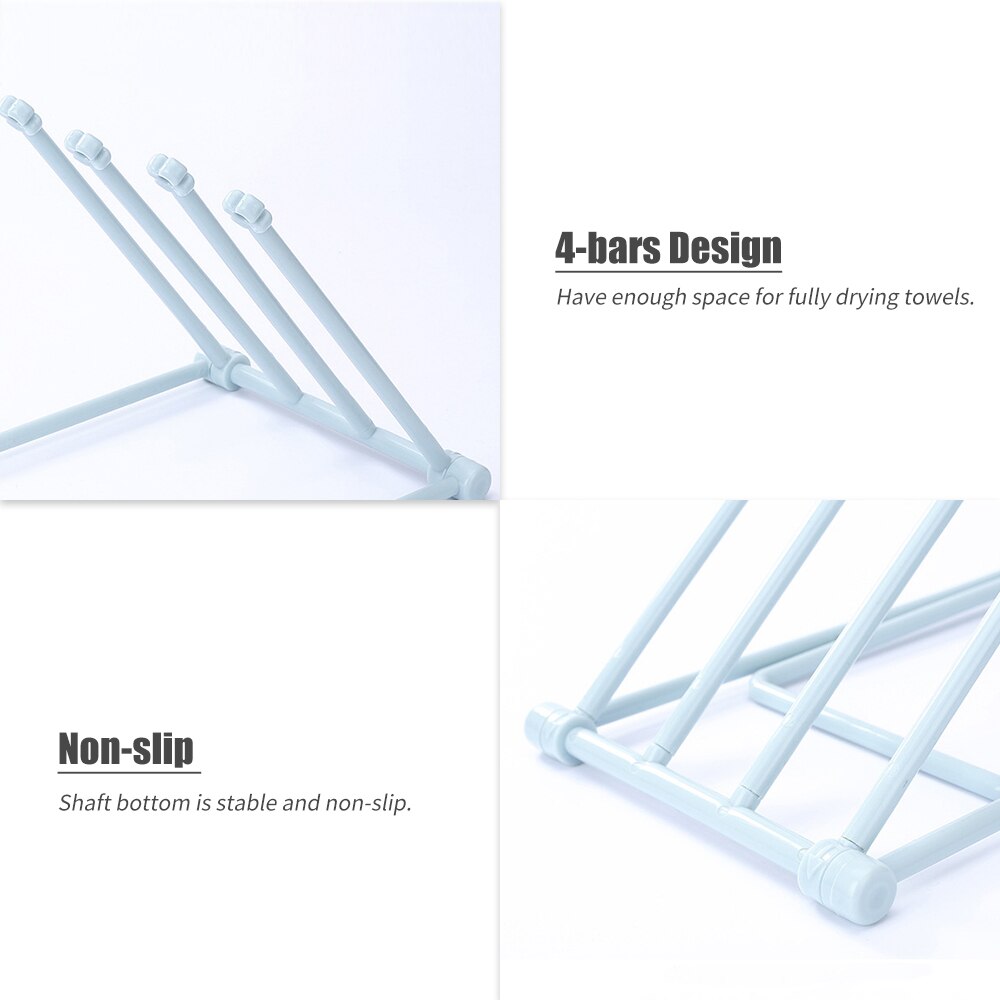 Opvouwbare Handdoek Bar Fles Droogrek Houder 4-Bars Armen Badhanddoek Kleerhanger Handdoek Rekken voor Badkamer Keuken