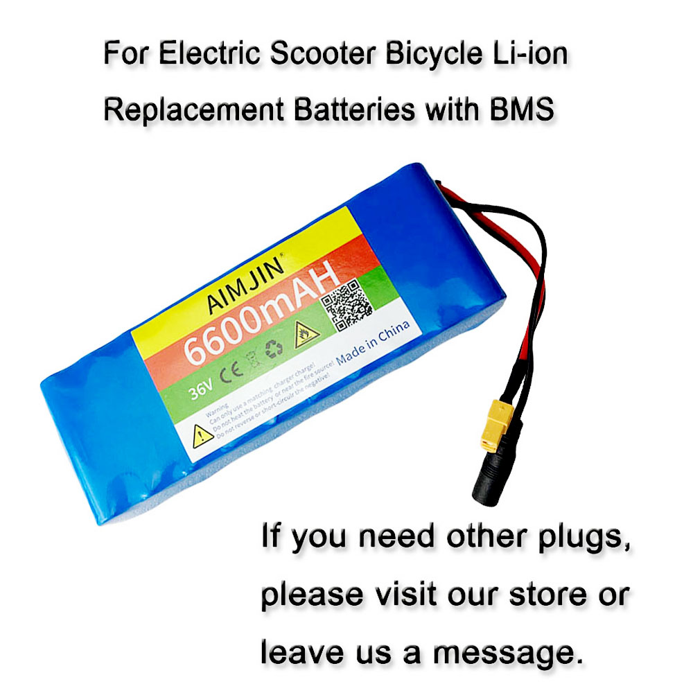 10S2P 36V 18650 6.6Ah Lithium Battery Pack Built-in BMS,For Electric 36V Scooter Bicycle