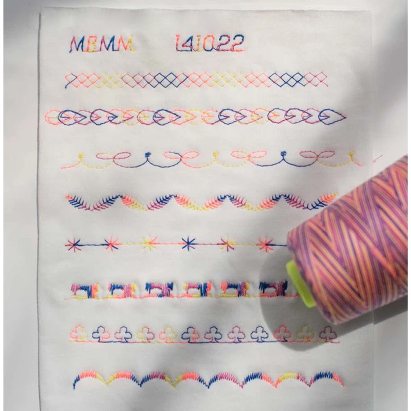 Regenbogen-Nähgarn, 1500 Jahre, buntes Polyester-Nähgarn, Overlocking-Garn