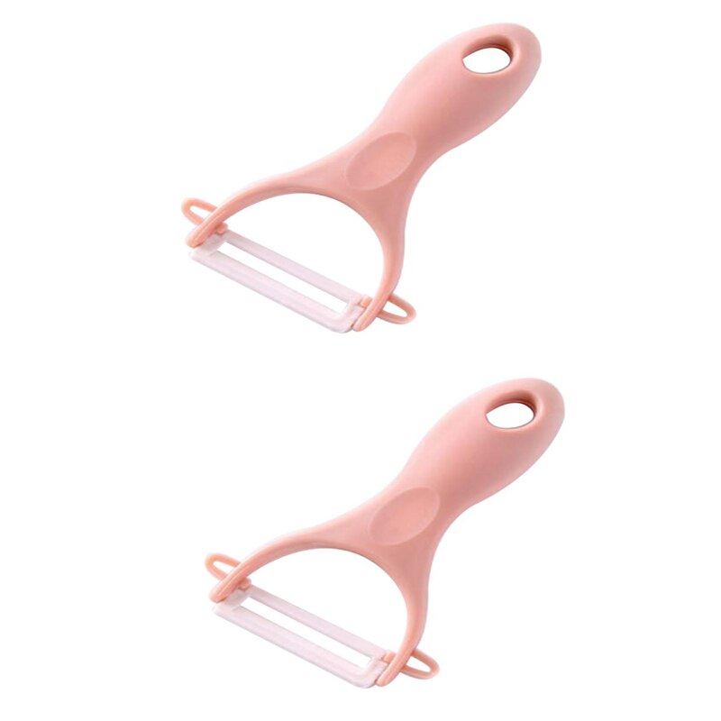 Keukengerei Dunschiller Groente Fruit Speed Slicer Cutter Gadget Keramische Blade Servies Gereedschap Voor Keuken Accessoires: pink 2PCS