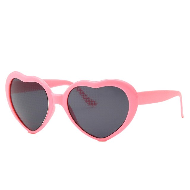 Miłość w kształcie serca efekty okulary oglądaj światła zmieniają się w kształt serca w nocy dyfrakcyjne okulary kobiety refrakcja Sunglasse: Różowy