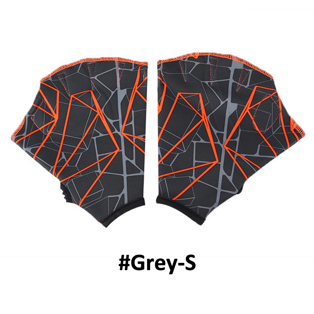 1 paire d'ailerons de natation à main, accessoire de piscine d'apprentissage, palmes de doigt, formation, gants de plongée, pagaie de piscine: Grey-S