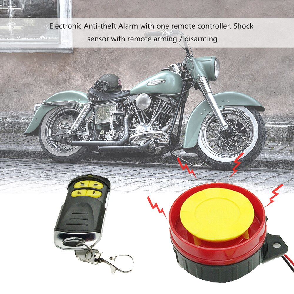 EAFC 12V Scooter Car Motorcycle Alarm System Lock Motorbike Anti Theft Horn Alarm Warner Security System with Remote Control