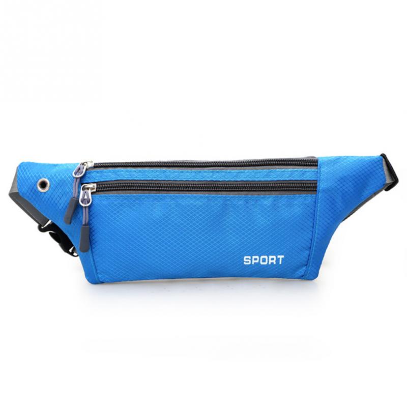 Løbetaske vandtæt sportsbryst skuldertasker bælte bæltetaske unisex talje taske vandreture lynlås taske bæltetaske 8 farver: Blå