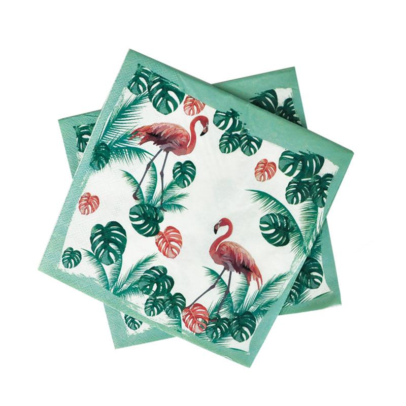 20 Pcs Cartoon Gedrukt Kleurrijke Papier Servet Flamingo Zomer Tissue Papieren Handdoek Voor Party Festival Verjaardag Bruiloft