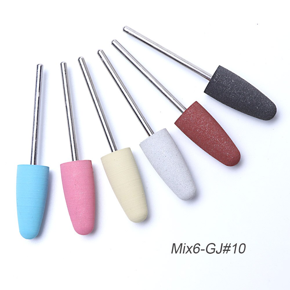 Uds diamante cortadores para uñas de manicura brocas Rotary Burr de archivos Molino de cepillo eléctrico amoladora corindón herramientas BEJG: Mix 6-GJ10