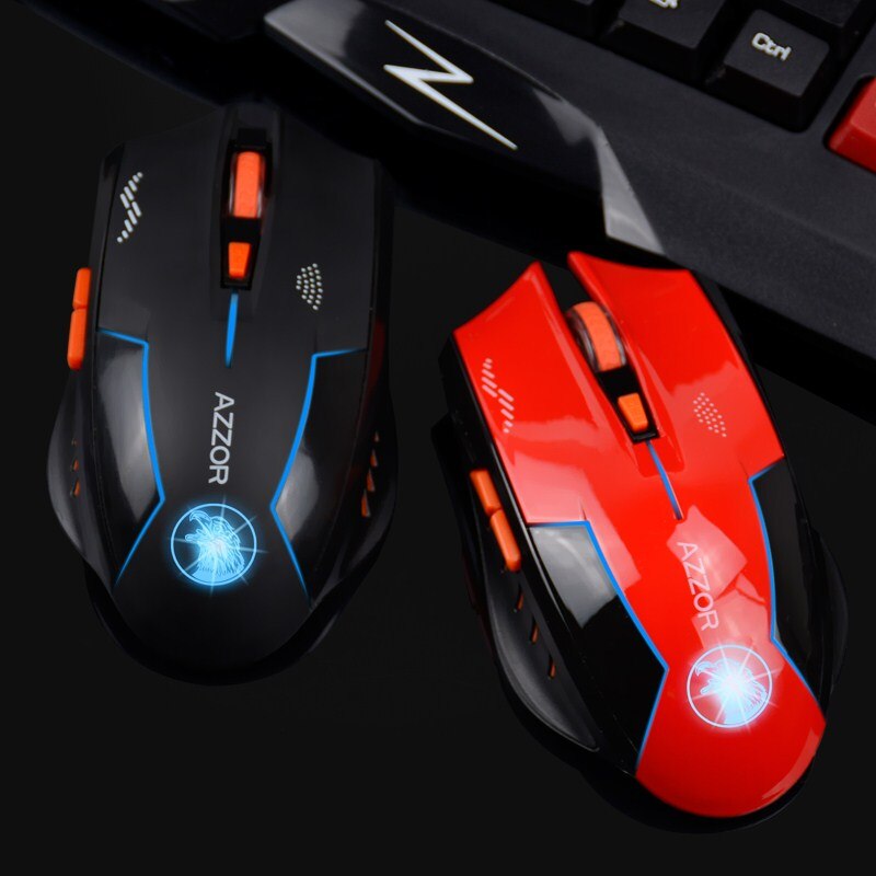 AZZOR Carica Silenzioso Pulsante Mute Mouse Senza Fili Noiseless Gaming Mouse Ottico 2400dpi Built-in Batteria Per PC Del Computer Portatile del Computer