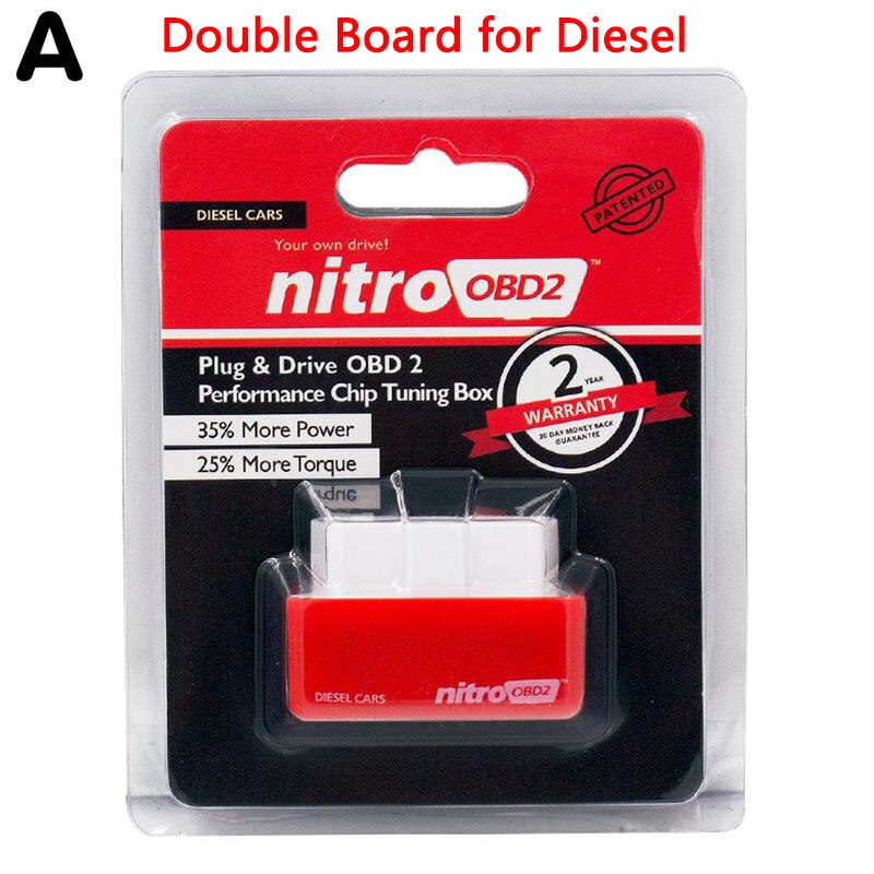Boîte de réglage de la puce Eco OBD2, économie de carburant, carburant, carburant, NitroOBD2, plus de puissance, Nitro, essence, , 15%: Red Double Board