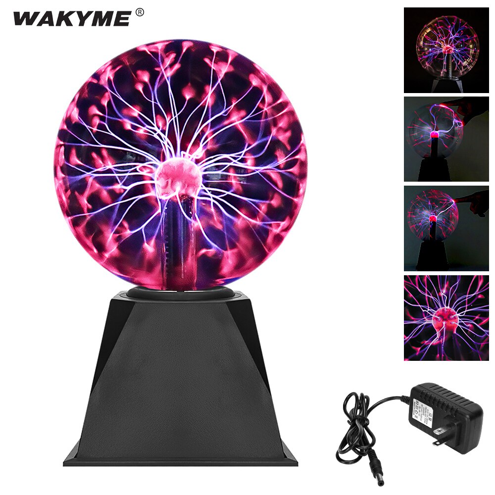 Luz mágica de bola de Plasma de 4/5/6/8 pulgadas, esfera de cristal, luces de mesa, lámpara eléctrica de Plasma de cristal, decoración de
