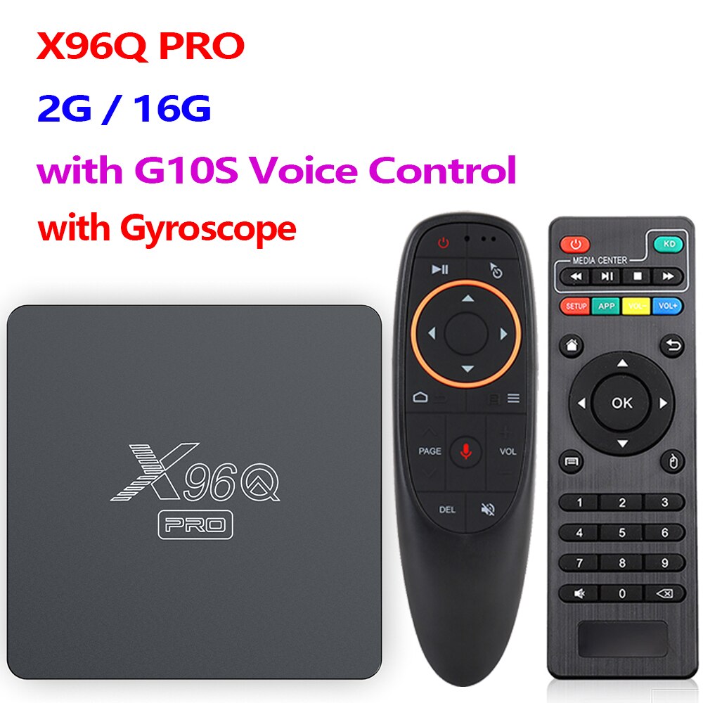 Reproductor multimedia X96Q PRO, Allwinner H313, Android 10,0, Mali G31, WiFi 2.G, LAN 100M, 802.11AC,: Enchufe estadounidense / 2G16G G10S Voice