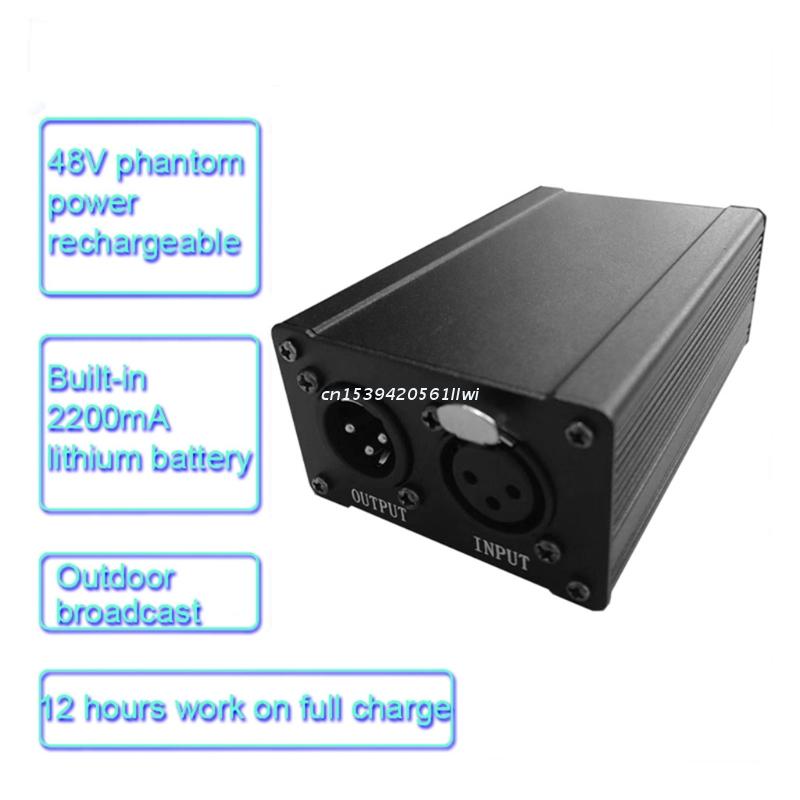 48V USB Phantom Vocal Recording Mic Built-in 2200mAh Battery