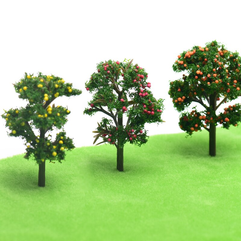 10 Stks/partij Model Fruit Bomen Plastic Model Landschap Trein Layout Tuin Landschap Miniatuur