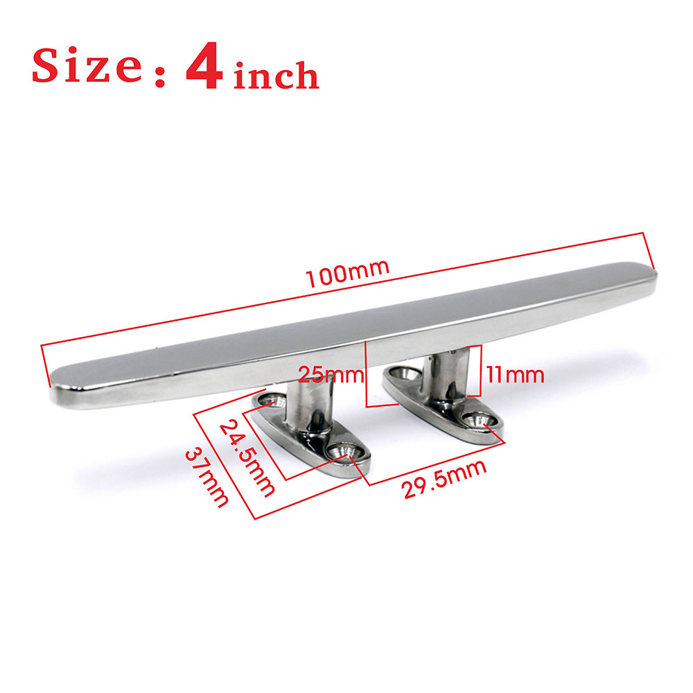 5 inch 6 inch 8 inch 10 inch 12 inch Boat Cleat 316 Stainless Steel Heavy Duty Hollow Open Base Marine Boat Deck Dock Rope Cleat: 4 inch