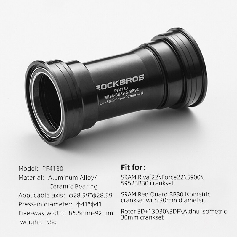 ROCKBROS-Adaptador de soportes inferiores de bicicleta, prensa de rodamiento de cerámica, eje BSA para Shimano R8000 6800 R7000 SRAM GXP SRAM DUB ROTOR 3D: PF4130