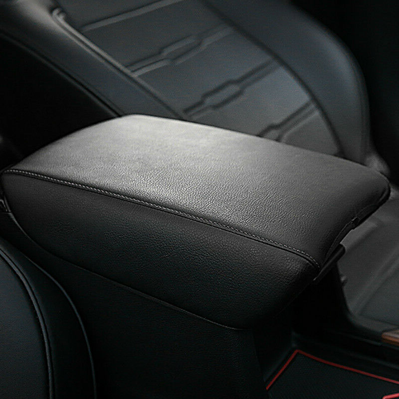 Zwarte auto lederen armsteun pad mat kussen beschermer voor honda crv armsteun box pad cover auto-styling accessoires