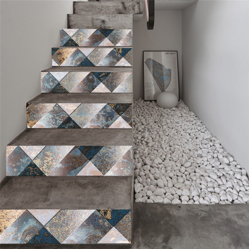 6pcs/set Modern Floor Stairs Sticker Decoration Sticker Wall Stickers Self-adhesive: LT033