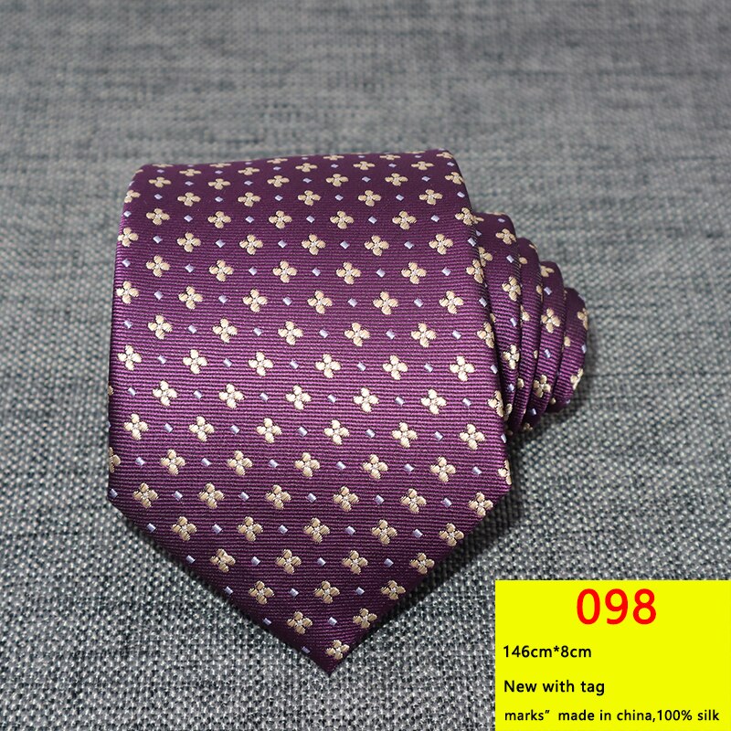 Cravates à fleurs pour hommes, 8CM, gravata corbatas, formelles en soie, Cravate Jacquard pour marié, fête de mariage, Business: 098