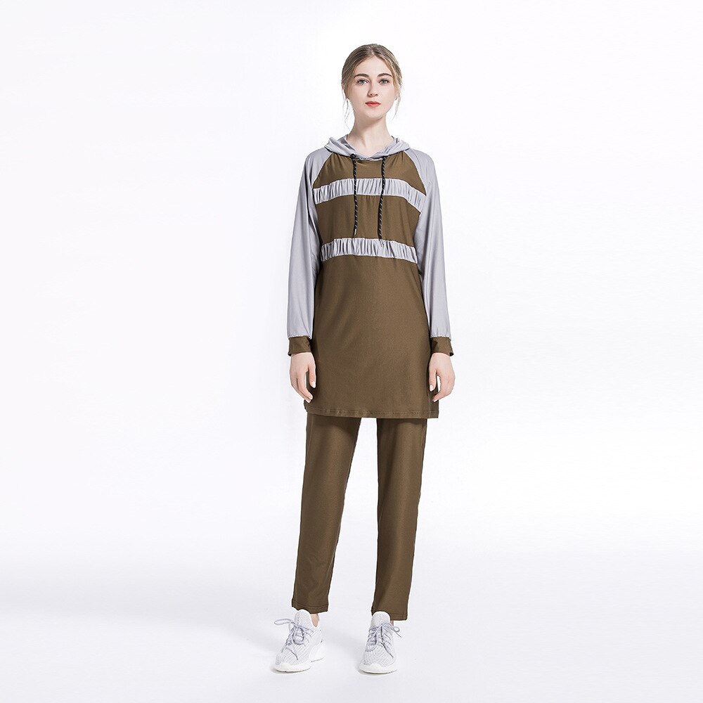 Hooded Drawstring Top Two-Piece Suit main image 1