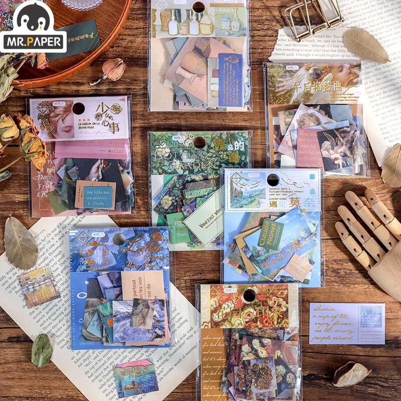 Mr.Paper 12 Designs Art Photo Series Sticker DIY Original Album Diary Decoration Collage Material Sticker