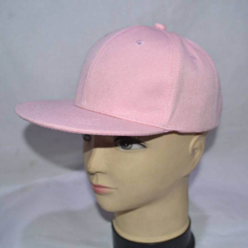 Gorra de béisbol lisa de color liso con visera plana de hip hop para niños gorra de béisbol en blanco gorra para el sol ajustable para niños y niñas: Rosa