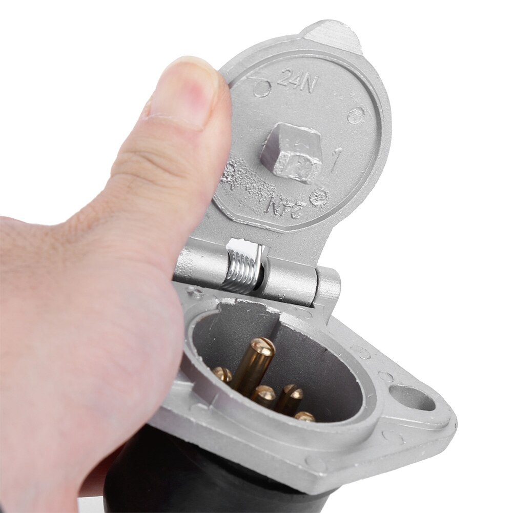 Trailer stik 7 flat blade  to 7 round pin adapter us type universal til de fleste rv trailere sættevogne trailer socket