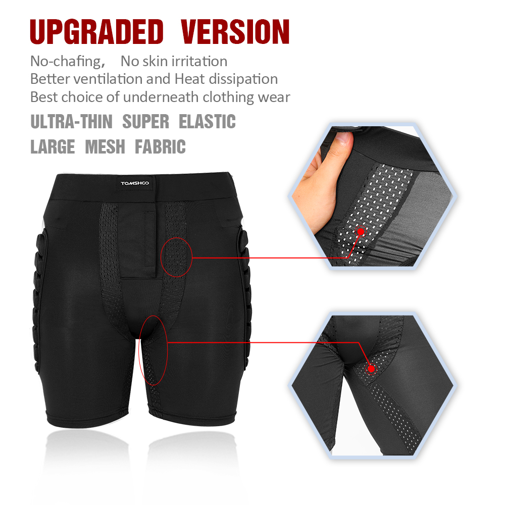 TOMSHOO-pantalones cortos acolchados de protección, almohadilla para el trasero de la cadera, resistencia al impacto, ropa deportiva transpirable para esquí, snowboard y Patinaje