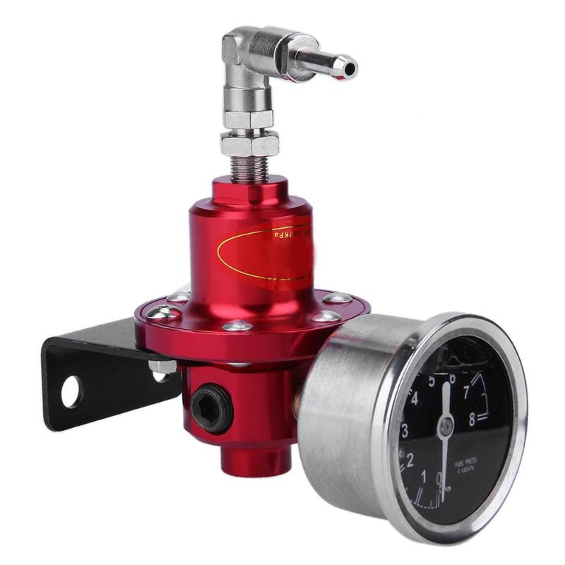 Auto Car Metal Adjustable Car Fuel Pressure Regulator with Oil Gauge Increase Fuel Injection Save Costs Automobile Accessories