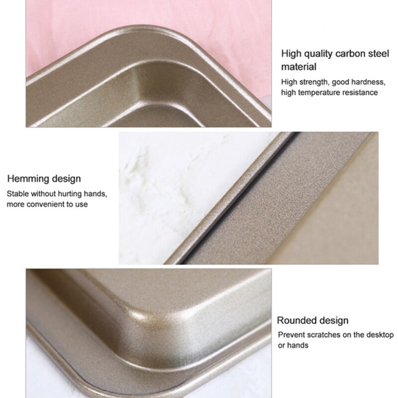Rechthoekige Non-stick Brood Cake Bakvormen Lade Bakplaat Oven Rechthoekige Zwarte Bakplaat Diy Bakken Anti-aanbak Bakvormen Tray