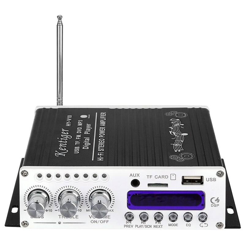 Kentiger V10 Amplifier Bluetooth Hi-Fi Class-Ab Stereo Super Bass o Power Amplifiers Car Senior Shielding Built-In Circuit