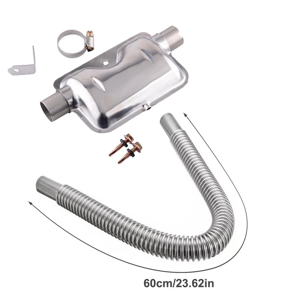 Silenciador de escape para calentador de coche, accesorios de calentador de aire diésel para estacionamiento, tubería de acero inoxidable, Webasto/Eberspacher, 60/150/200cm